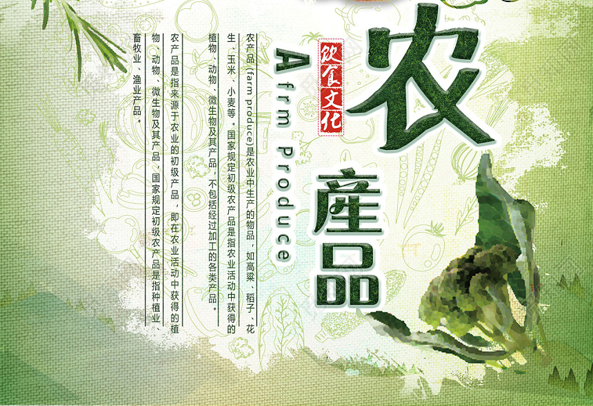 自然饋贈(zèng)，綠色守護(hù)——初級(jí)農(nóng)產(chǎn)品展板海報(bào)設(shè)計(jì)